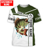 Maxcorners Perch Fishing Jumping Personalized Name 3D Shirt