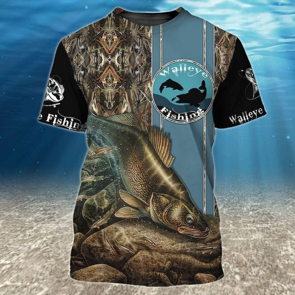 Maxcorners Walleye Fishing 3D Shirt