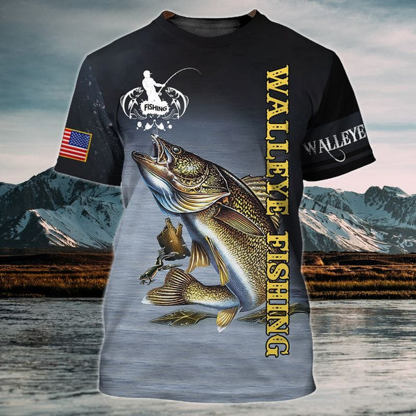 Maxcorners Walleye Fishing 3D Shirt