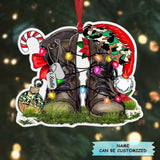 Maxcorners Personalized Aluminium Ornament - Gift For Military - Christmas Boots