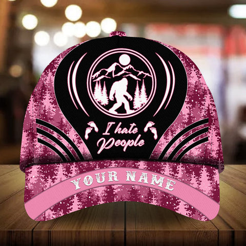 Max Corners I Hate People Bigfoot Pine tree pattern 5 Custom 3D Cap