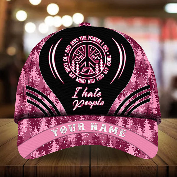 Max Corners I Hate People Into The Forest Pine tree pattern 5 Custom 3D Cap