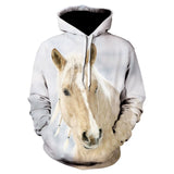 Maxcorners Maxcorners 3D Printing Horse Pattern Men Casual Fashion White