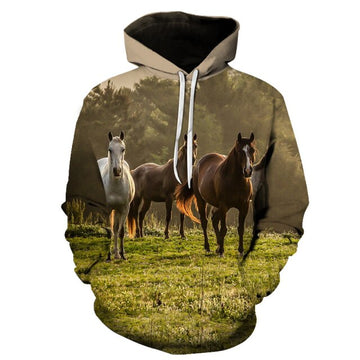 Maxcorners Horse Pattern Men Casual Fashion