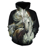 Maxcorners 3D Printing Horse Pattern Men Casual