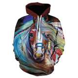 Maxcorners 3D Printing Horse Pattern Men Casual Fashion Color