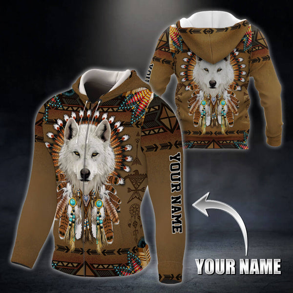Maxcorners Personalized White Wolf Native American. Dream Catcher Pow Wow 3D