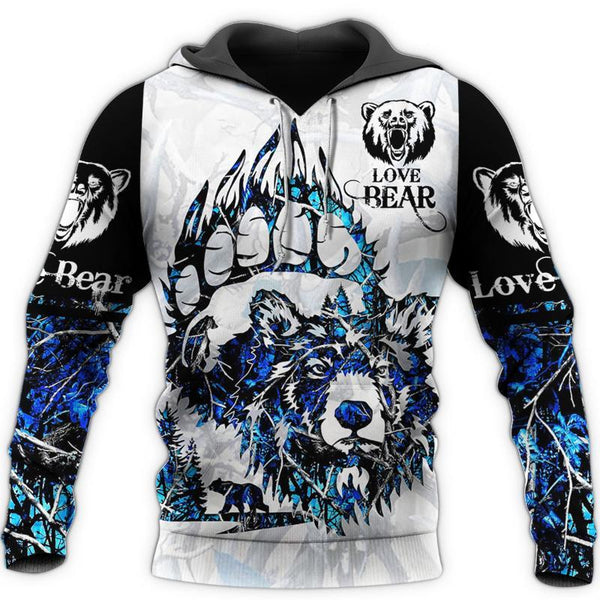 Maxcorners Men's Hoodies & Sweatshirts Fashion Beautiful Bear Hunting 3D Printed Sweatshirt