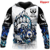 Maxcorners Men's Hoodies & Sweatshirts Fashion Beautiful Bear Hunting 3D Printed Sweatshirt