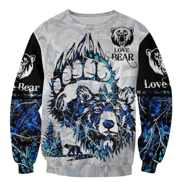 Maxcorners Men's Hoodies & Sweatshirts Fashion Beautiful Bear Hunting 3D Printed Sweatshirt