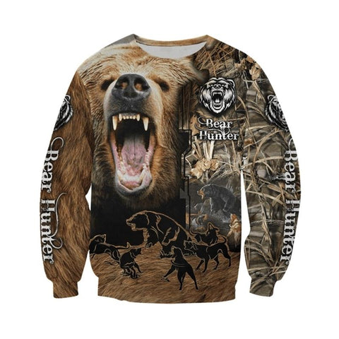 Maxcorners Angry Bear Hunting 3D Shirt