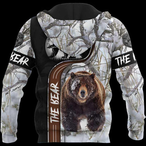 Maxcorners Bear Hunting 3D All Over Printed Fashion Mens Autumn Shirt