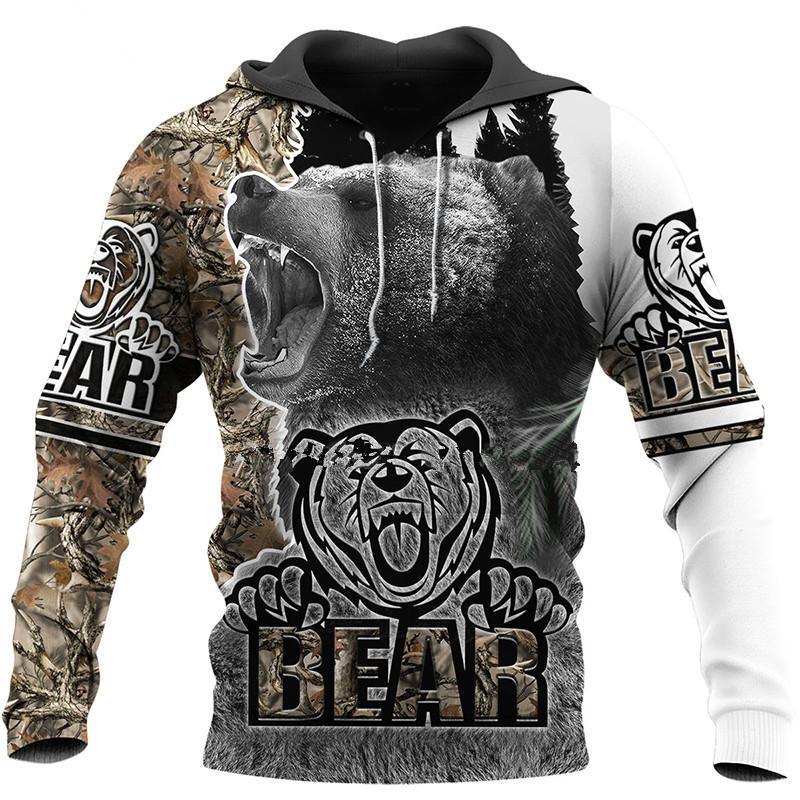 Maxcorners Autumn And Winter Bear Hunting 3D Printed Shirt