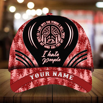 Max Corners I Hate People Into The Forest Pine tree pattern 6 Custom 3D Cap