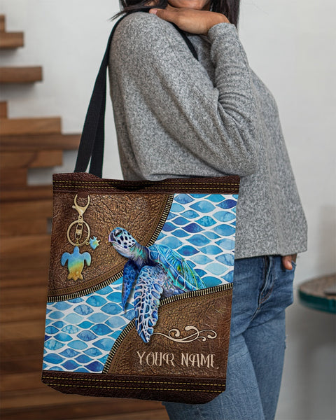 Maxcorners Personalizable Turtle All-Over Tote