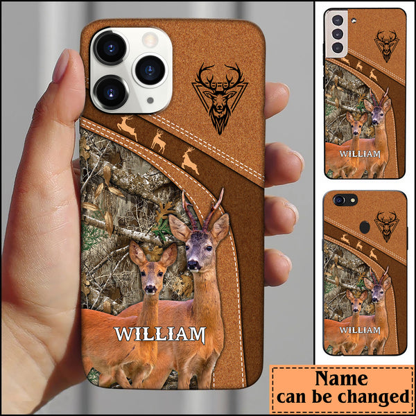 Maxcorners Leather Pattern Personalized Phone case Roe Deer - Iphone