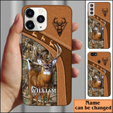 Maxcorners Leather Pattern Personalized Phone  White-tailed  -Samsung Phone case