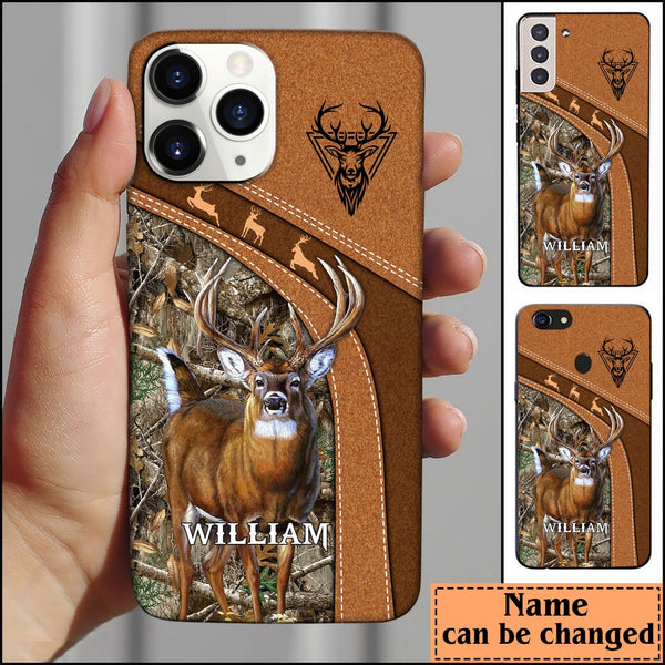 Maxcorners Leather Pattern Personalized Phone Case White-Tailed Deer  IPhone