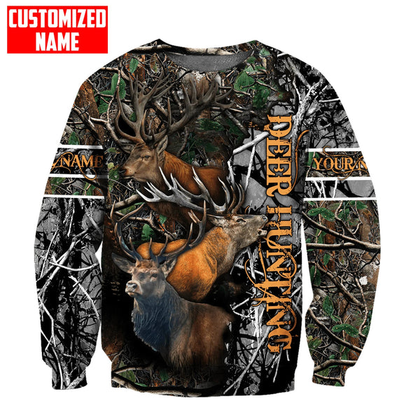 Maxcorners Deer Hunting Personalized Name 3D Over Printed Hoodie