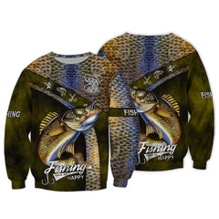 Maxcorners Walleye Fishing 3D Shirt
