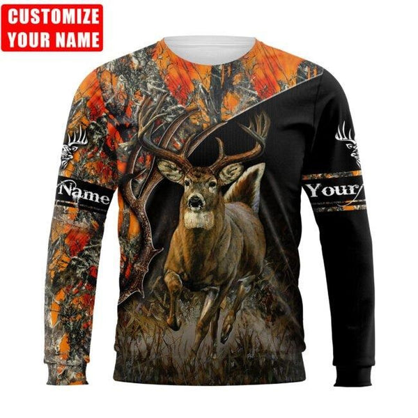 Maxcorners Deer Hunting Personalized Name 3D Over Printed Hoodie