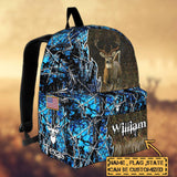 Maxcorners Deer Hunting Name State & Flag Personalized Backpack