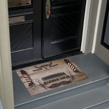Maxcorners Welcome To Barber Shop Personalized Doormat