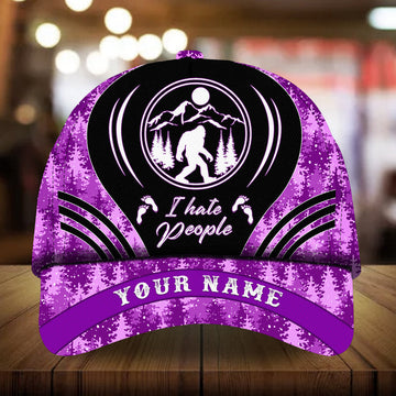 Max Corners I Hate People Bigfoot Pine tree pattern 7 Custom 3D Cap