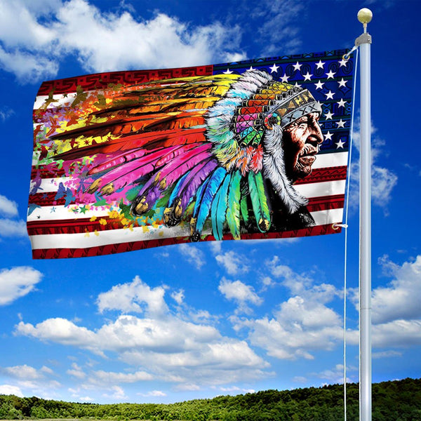 Maxcorners Native American Grommet Flag America Indians History