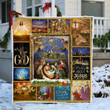 Maxcorners  Jesus is Born Quilt Blanket Let The Heavens Rejoice and The Earth Be Glad Quilt - Blanket