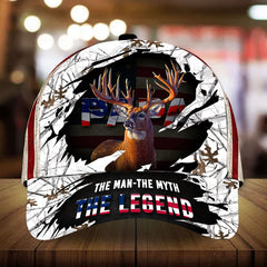 Max Corners The Best American Papa Deer Hunting 3D Multicolor Personalized Cap