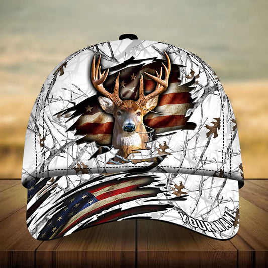 Maxcorners Premium Loralle Cracked Deer Hunting Personalized Multicolor Hats 3D