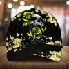 Maxcorners Custom Name Lava Skull Among Flowers Cap
