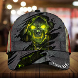 Maxcorners Custom Name Angry Skull Cap