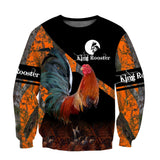 Maxcorners Rooster King Camo Looking Back All Over Printed Unisex Deluxe Hoodie