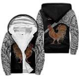 Maxcorners Rooster King Tribal Pattern All Over Printed Unisex Deluxe Hoodie