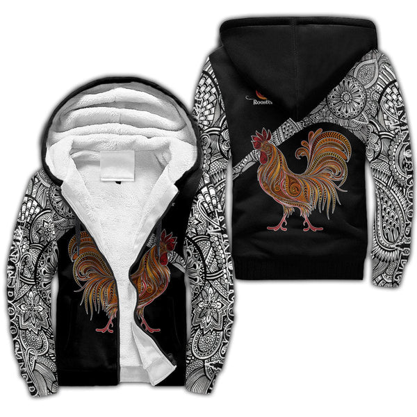 Maxcorners Rooster King Tribal Pattern All Over Printed Unisex Deluxe Hoodie