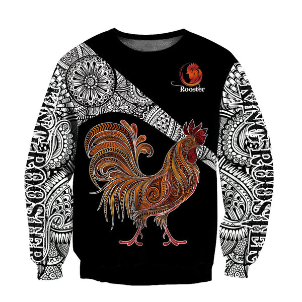 Maxcorners Rooster King Tribal Pattern All Over Printed Unisex Deluxe Hoodie