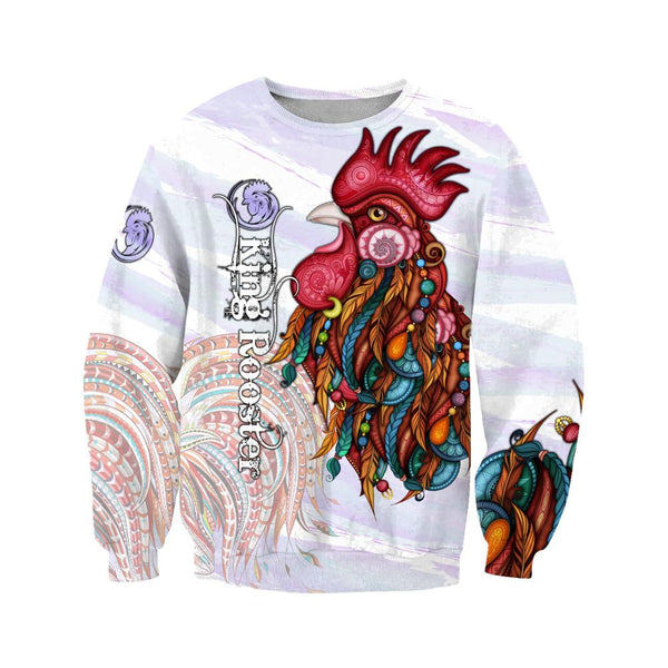 Maxcorners Rooster King Tribal Pattern All Over Printed Unisex Deluxe Hoodie