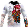 Maxcorners Rooster King Tribal Pattern All Over Printed Unisex Deluxe Hoodie