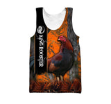 Maxcorners Rooster King Camo Orange All Over Printed Hoodie