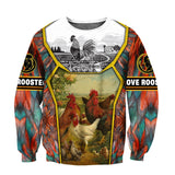Maxcorners King Rooster 3D Over Printed Galaxy Unisex Deluxe Hoodie
