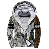 Maxcorners Rooster King Camo Grey All Over Printed Hoodie