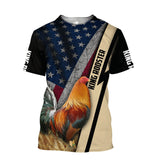 Maxcorners King Rooster American Flag All Over Printed Unisex Deluxe Hoodie
