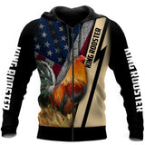 Maxcorners King Rooster American Flag All Over Printed Unisex Deluxe Hoodie