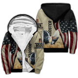 Maxcorners King Rooster American Flag All Over Printed Unisex Deluxe Hoodie