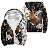 Maxcorners Rooster Among Other Smaller Roosters All Over Printed Unisex Deluxe Hoodie