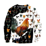 Maxcorners Rooster Among Other Smaller Roosters All Over Printed Unisex Deluxe Hoodie