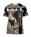 Maxcorners Rooster King Camo In Forest All Over Printed Hoodie