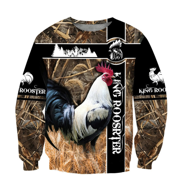 Maxcorners Rooster King Camo Fiead All Over Printed Hoodie